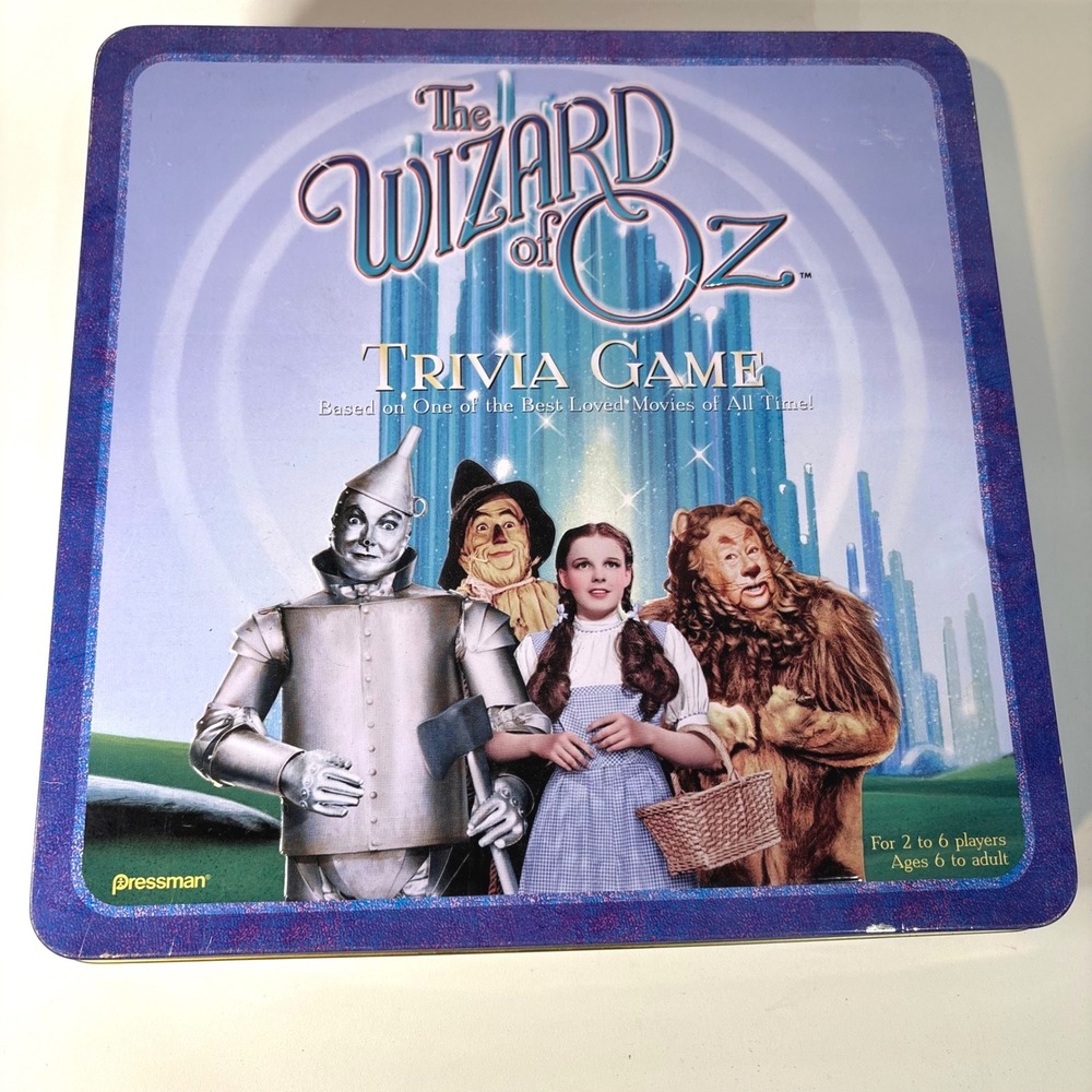 The Wizard of Oz Trivia Game Pressman 1999 Collector Tin Board Game Vintage